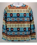 DA) Aztec Geometric Style Design Pattern Long Sleeve Lined Shirt - £18.59 GBP