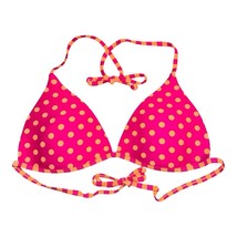 Joe Boxer Tie Bikini Top Hot Pink &amp; Peach Polka Dots &amp; Stripes Scene Kid... - £4.63 GBP