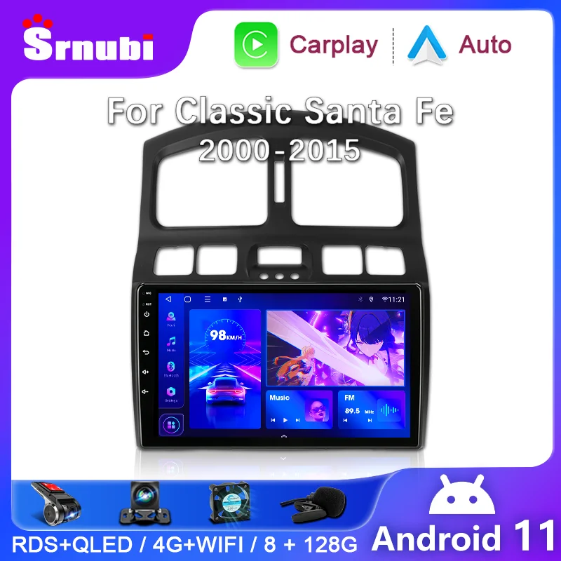 Srnubi 2Din Android Car Radio for Hyundai Classic Santa Fe 2000-2004 JAC S1 - £88.74 GBP+