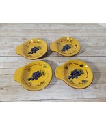 Set 4 Olive Pits Appetizer Side Plate Olive Oil Bread Dipper Grapes Ceramic - $27.34 CAD