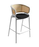 LeisureMod Barstool, Counter Height Stool with Wicker Back, Leather Upho... - $4,105.76 MXN