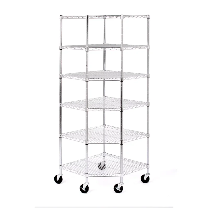 Seville Clics 6-Tier NSF Corner Shelving /w Wheels and 6 Bonus Shelf Liners, 28&quot; - £302.46 GBP