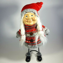 Mrs Claus Gnome Large Stuffed Plush Christmas Standing Holiday Tomte Spring Legs - £27.69 GBP