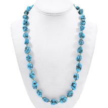 Natural Turquoise Nuggets 12KGF Beads Necklace 26&quot;, Navajo L Begay, Mens Womens - £379.06 GBP