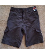 NWT Boys Wrangler Cargo Gray Adjustable Shorts Explore Outdoor Series Size 14 - $15.52