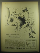 1959 Western Airlines Advertisement - art by Ronald Searle - Jove! - £11.93 GBP