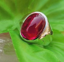 Natural Certified Oval Shape Red Ruby Gemstone Ring For Men&#39;s Birthstone Gift   - £111.50 GBP