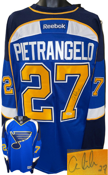 Primary image for Alex Pietrangelo Signed St Louis Blues Reebok NHL Home Jersey (XL) JSA #AC92234 