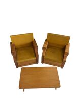 Vintage Strombecker 1:12 Dollhouse Furniture Set Mid Century Chairs Coff... - $72.00