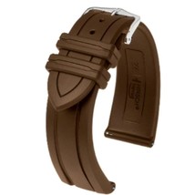 Hirsch Hevea Premium Caoutchouc Brown Watch Strap - $125.00