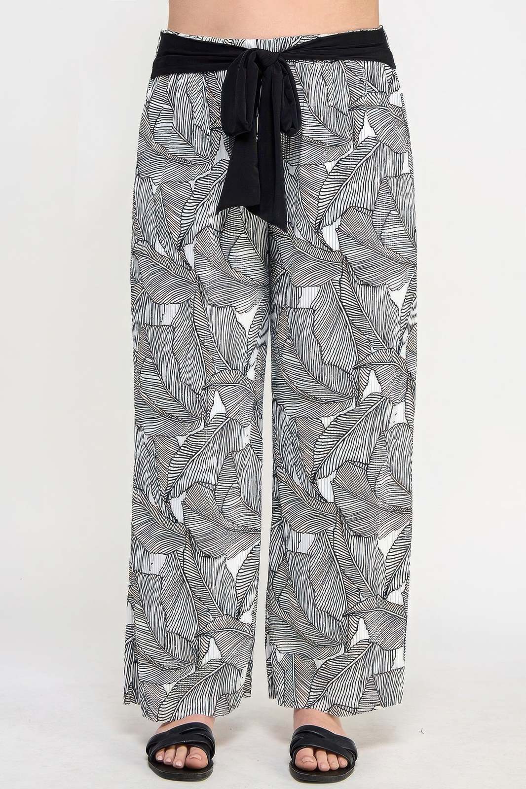 Plisse Palm Print Pants - $47.50