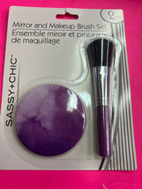 Mirror And Makeup Brush Set Sassy+chic - £5.30 GBP