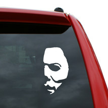 Halloween - Michael Myers Mask Vinyl Decal | Color: White | 5&quot; x 2.7&quot; - £4.01 GBP