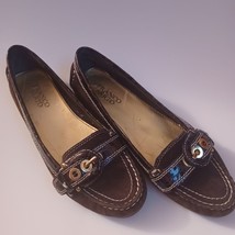 Franco Sarto Women&#39;s Dressy Brown Buckle  Loafers Leather Upper Size 6M - £10.98 GBP