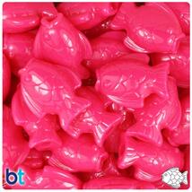 BeadTin Magenta Neon Bright 24mm Fish Pony Beads (24pcs) - $2.39