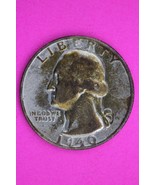 Toned 1949 D George Washington Quarter Scarce High Grade Silver Coin 0030 - $41.01 CAD