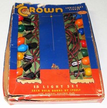 Vintage C-7 CROWN Christmas Lights with 15 Bulbs IOB - $20.00