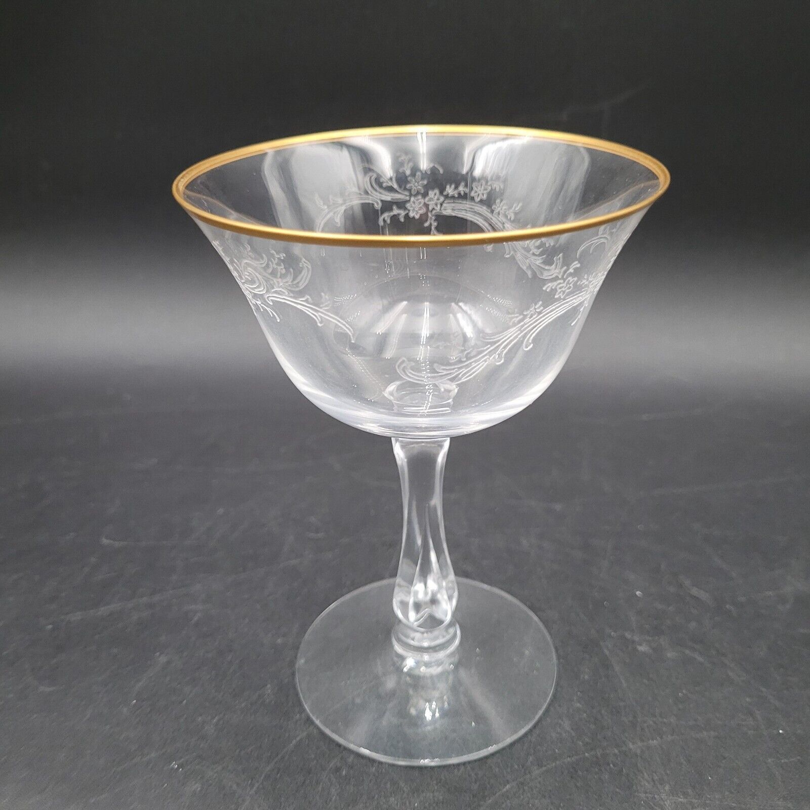 Vintage Mid Century c1960s Fostoria &quot;Golden Lace&quot; Champagne Sherbet Etch... - $6.92