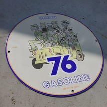 Vintage 1968 Union 76 Gasoline Fuel Gas Station Porcelain Gas &amp; Oil Pump Sign - £99.91 GBP