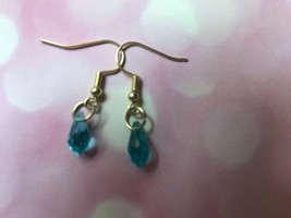 Earrings Drop, Celestial Crystal, aqua blue, 11 x 6 mm faceted teardrop - £12.24 GBP