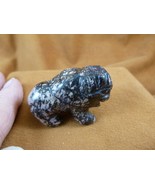 Y-BUF-569 little Black Rhodonite BUFFALO bison gemstone figurine buffalos - $25.64 CAD