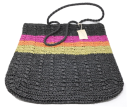 Universal Thread Goods Co Black Woven Large Beach Tote Bag Shoulder Stri... - £21.57 GBP