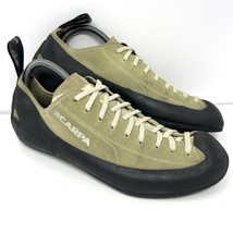 Scarpa Men’s Kronos Climbing Shoe Sz 10 Beige Suede Rock Climbing Boulde... - $49.45