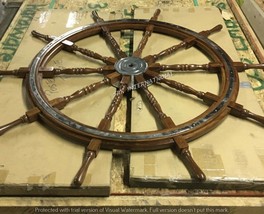 Nautical 5ft Genuine Maritime Wood Brass Ships Wheel - £1,593.60 GBP