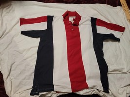 Red Head: Collared Shirt: Red, White And Blue: 100 % cotton - $7.80
