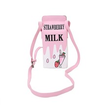 Cute Strawberry Milk Box Shape Purses and Handbags for Women Kawaii Girls Crossb - £23.20 GBP
