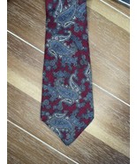 OSCAR DE LA RENTA MEN SILK Red PAISLEY TIE  - £7.90 GBP