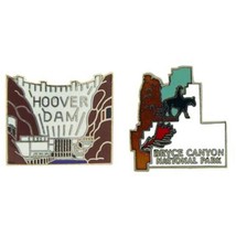 1&quot; Hoover Damn &amp; Bryce Canyon National Park Pins Kit 2 Pcs - £9.90 GBP