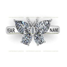 Personalized Butterfly Class Ring Graduation Gift Sterling Silver 925 for her - $93.49