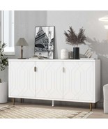 U-Can White Modern TV Stand: 3-Door, Adjustable Shelves, 70-inch TVs - $5,178.05 MXN