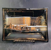 The Kellogg Center For Cont Ed, Michigan State U Smoke Glass &amp; Gold Trin... - $24.00