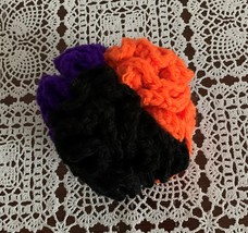 Handmade Orange Black Purple Crochet Brain Ball Dog Cat Toy Soft Cuddly Fun New - £8.69 GBP