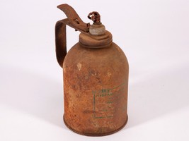 Vintage Thumb Pump Oil Can - Handled Eagle Hydraulic Pump Oiler with Thu... - $14.03