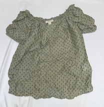 MSRP $50 Style Co Cotton Off-The-Shoulder Swiss- Winter Moss Green Size XS - £9.89 GBP