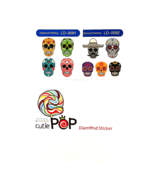 Cutie Pop Diamond Stickers 9 Sugar Skulls Muertos Rhinestone by number B... - $13.99