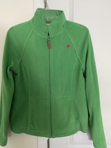 Lilly Pulitzer Micro Polar Fleece Full Zip Jacket Green Medium - £11.99 GBP