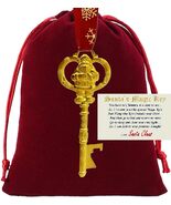 Gold SANTAs MAGIC KEY/BOTTLE OPENER Christmas Ornament w/Red Velvet Bag... - $9.87