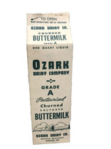 Rare Vintage Buttermilk CONTAINER 1 QUART (waxed CARTON) Ozark Dairy Dex... - £7.82 GBP