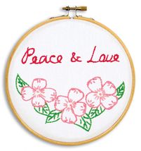 Jack Dempsey Needle Art Peace and Love 6 Inch Hoop Kit - $13.72