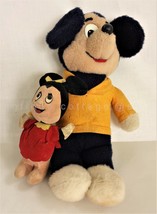 Lot 1976 Vintage 2pc Walt Disney Mickey Mouse Minnie Knickerbocker 13&quot; Stuffed - £29.68 GBP