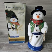 Gemmy Christmas Cowboy Snowman Lasso Animated Dance Sings Holiday Vtg 2004 Flaw - £51.81 GBP