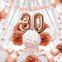 Epiqueone 41-Piece Rose Gold 30Th Birthday Decorations for Women | Includes Happ - £11.05 GBP