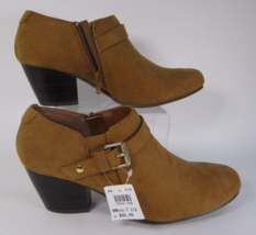 American Eagle Womens Lt Brown Faux Suede Ankle Boots Zip Block Heel Sz 7.5 NWT - £22.60 GBP