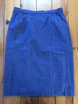 Vintage Pendleton Wool Blue Purple Glen Plaid Straight Pencil Skirt 32&quot; ... - $29.99