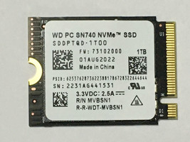 Western Digital Pc SN740 SDDPTQD-1T00 1TB M.2 2230 Nv Me Ssd For Steam Deck Rog - £69.65 GBP