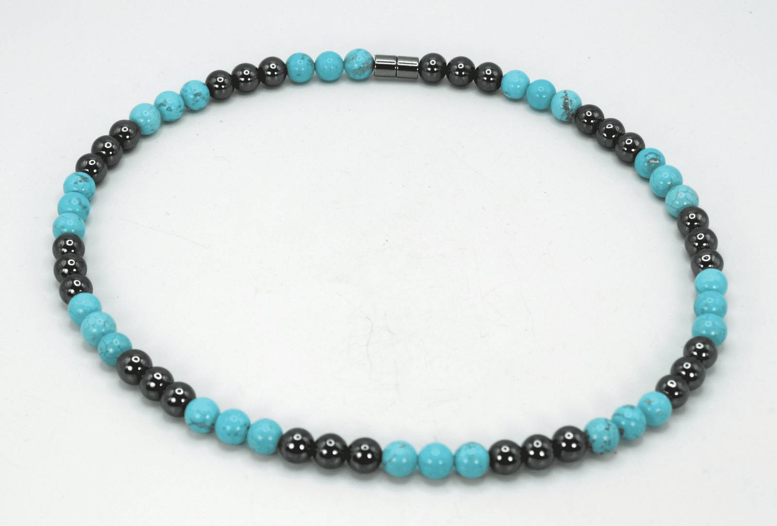 Primary image for Turquoise and Hematite Necklace - Gemstone Jewelry for Men/Women - Harmony and P